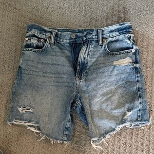 Gap Light Wash, Mid Rise Distressed Denim Cutoff Shorts